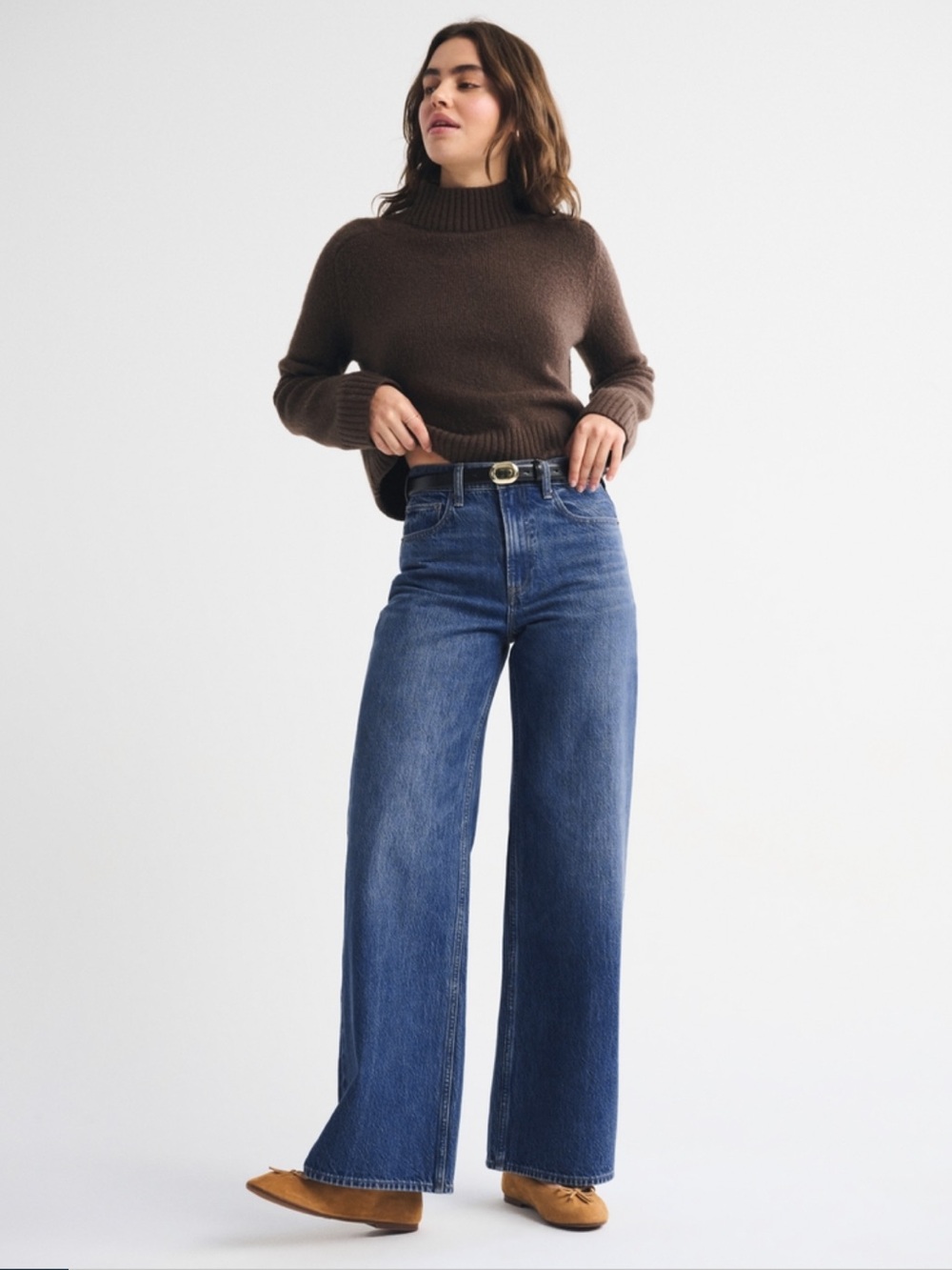 Abercrombie & Fitch High Rise Loose Dark Blue Jeans